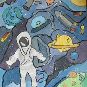 Космонавт в космосе