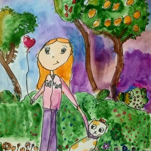 Котик на прогулке