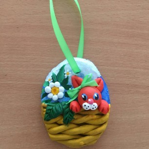 "Пасхальное яичко"(керамическая масса, акрил)