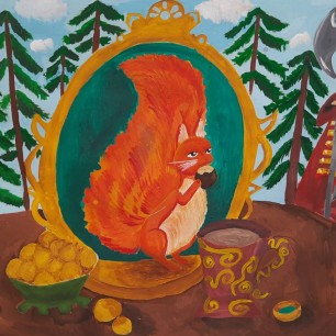 "Иллюстрация к сказке А. С. Пушкина"