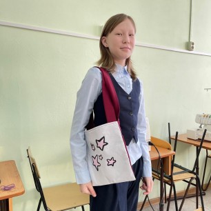 "Сумка - шоппер с росписью по ткани"