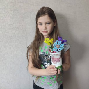 Вазочка "Птички с первоцветами"