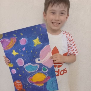 рисунок ко Дню Космонавтики
