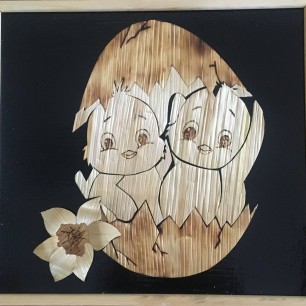 Цыплята в пасхальном яйце