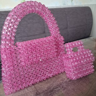 Комплект дамских сумочек "Розовое кружево"