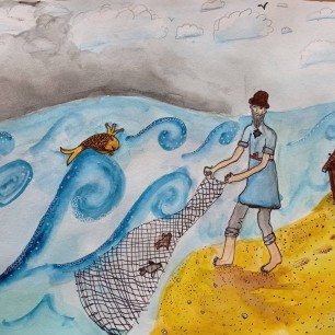 "Закинул старик невод в синее море..."