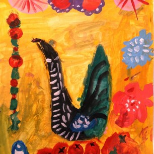 Птица в саду