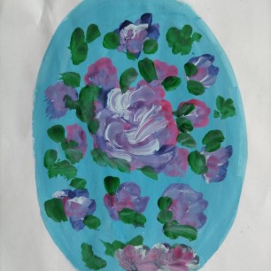 Летние цветы в стиле ростовской финифти