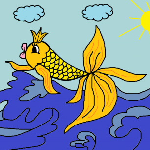 Золота рыбка (рисунок в графическом редакторе Paint)