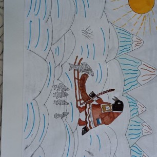 "Как Кутх на горбушах катался" ( ительменская сказка)