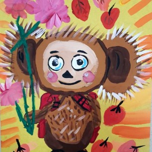 Чебурашка идёт в школу