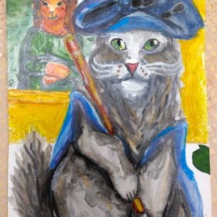 Кот - художник