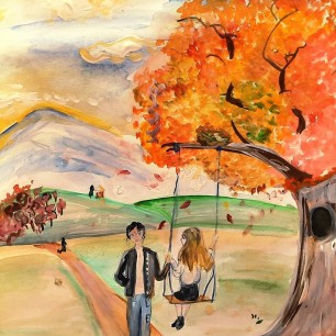 Осень. Качели.