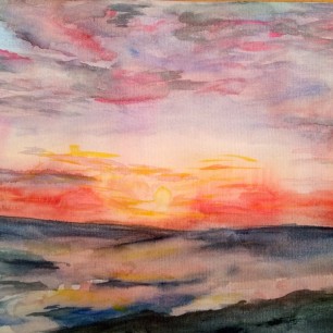 закат в море