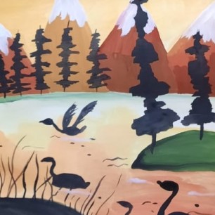 Вечер на пруду