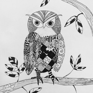 Сова в стиле "Пэчворк"
