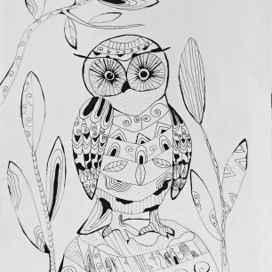 Сова на пеньке