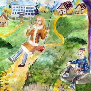 Осень. Качели.