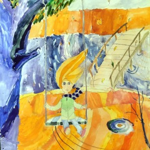 Осень. Качели.