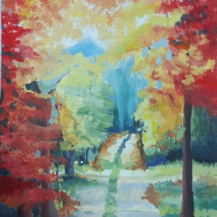 Дорога в осенний лес