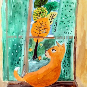 Кошка на окошке