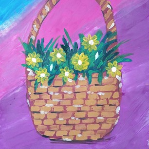 Лукошко с цветами