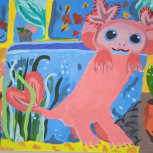 "Привет! Я - аксолотль!"