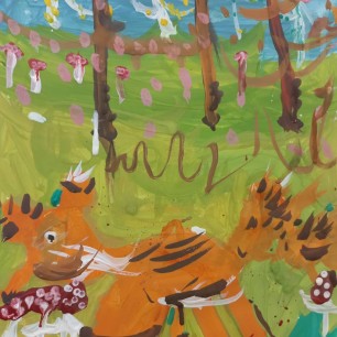 Лиса в осеннем лесу