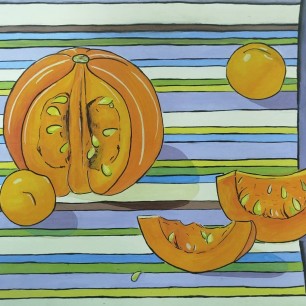 Декоративный натюрморт с тыквой