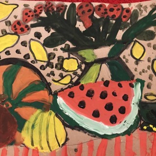 Натюрморт с арбузом и тыквой