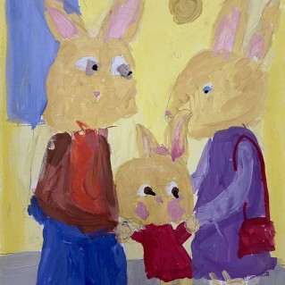 Семья зайчат