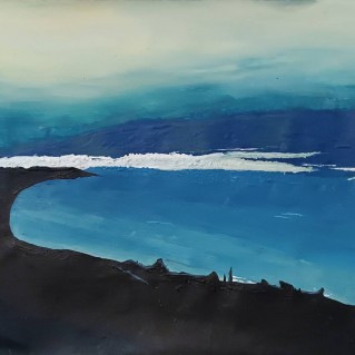 Копия картины Исаака Левитана "Вечер на Волге"