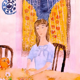 По мотивам картины В.Серова "Девочка с персиками"