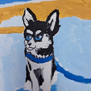 Хаски на прогулке