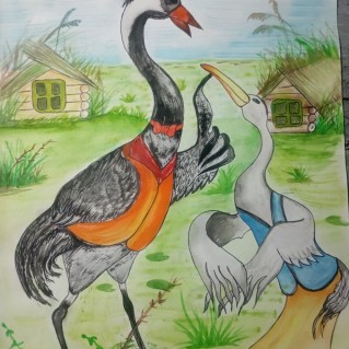 Журавль и цапля