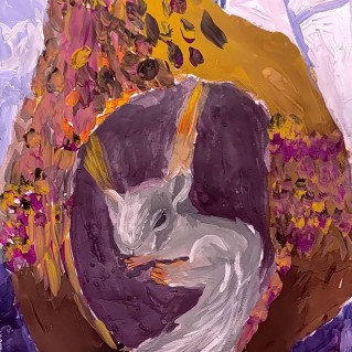 Белочка спит в дупле