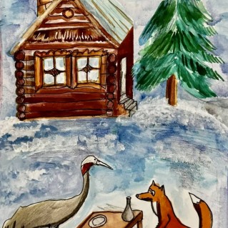 Иллюстрация к сказке « Лиса и Журавль»