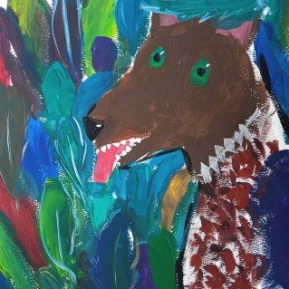 Пес в осеннем парке