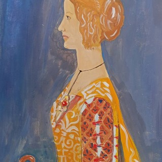 Подражая Гирландайо.  "Портрет Джованны Торнабуони Доменико"