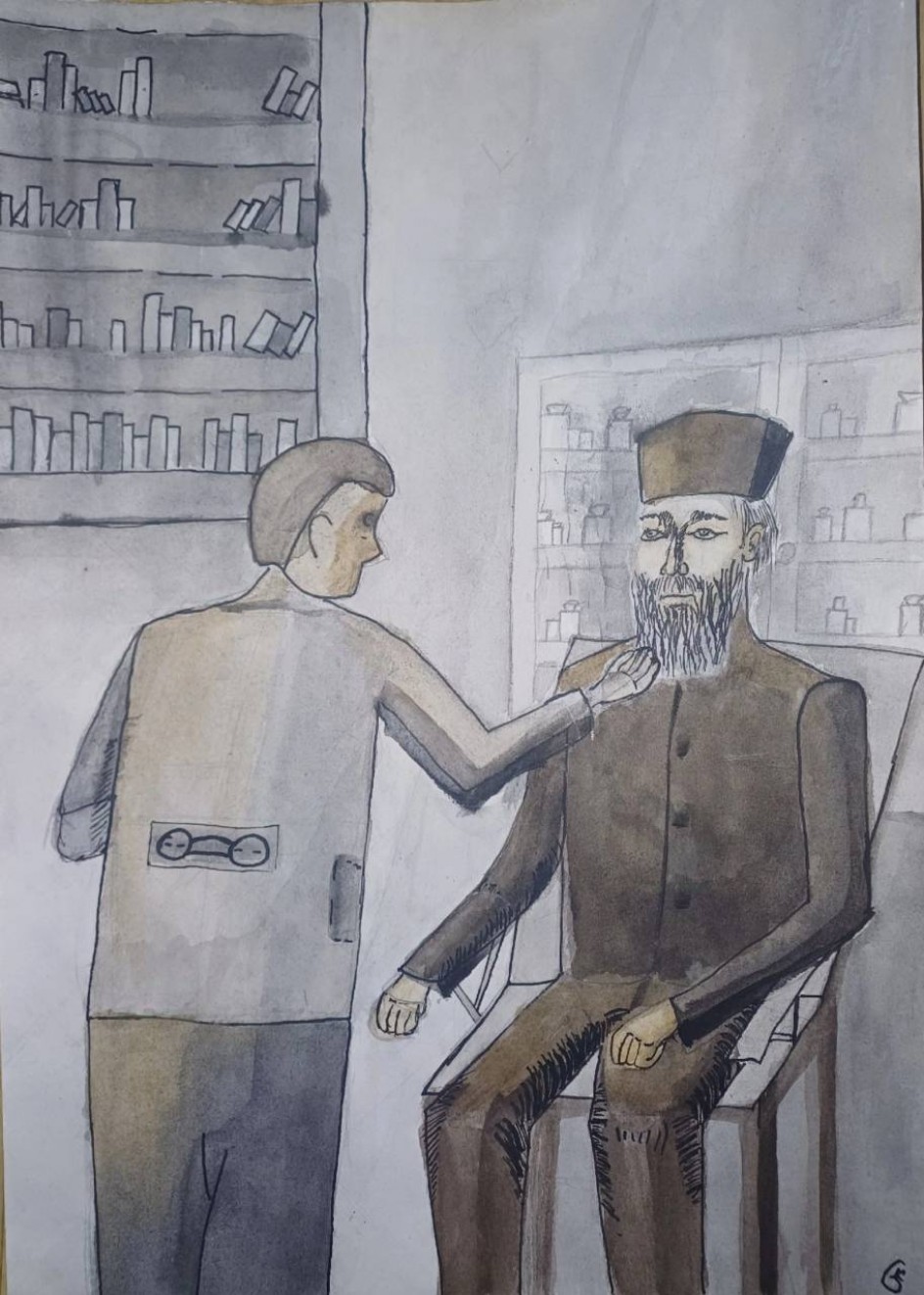 Иллюстрация к рассказу А. П. Чехова "Хирургия"