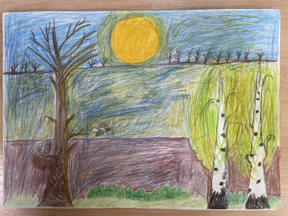 Утро в осеннем лесу.