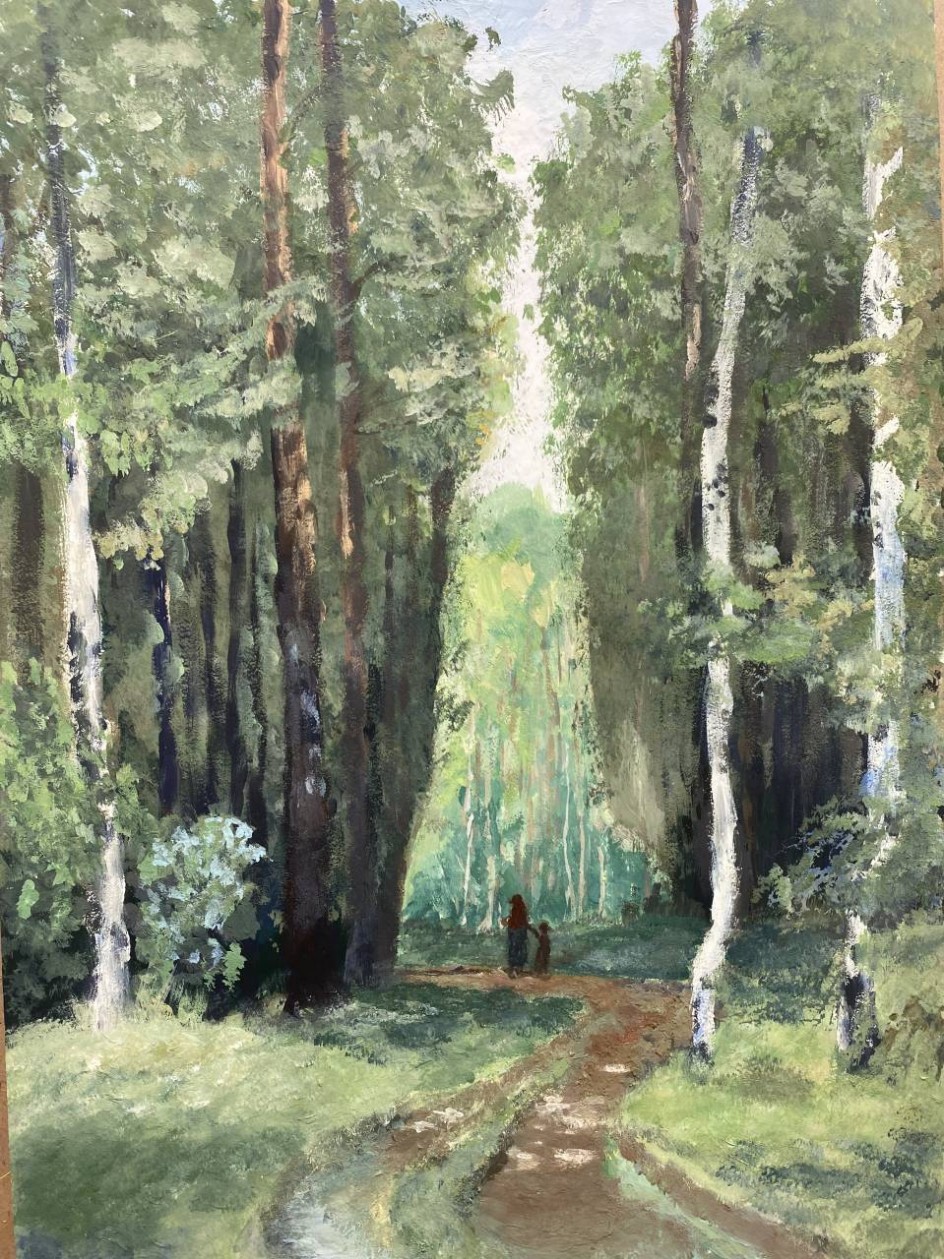 Вольная копия картины И.И. Шишкина "Лесной пейзаж"