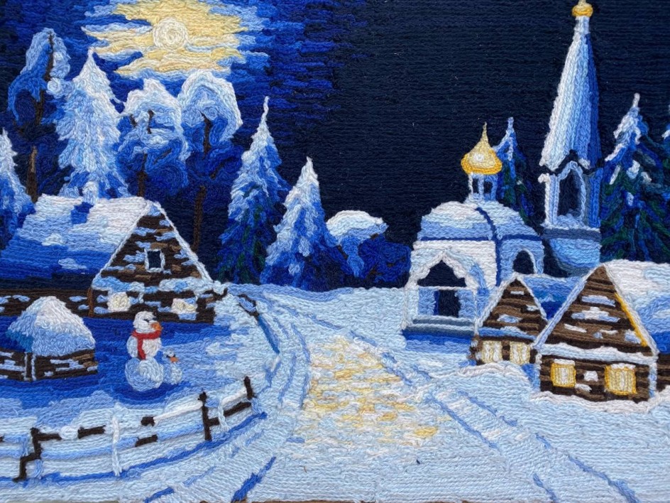 «Сказочная зимняя ночь», нетканый гобелен