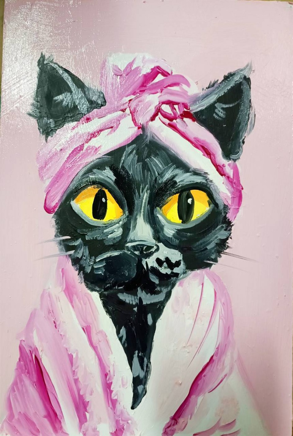 Любимый котик Финик после душа