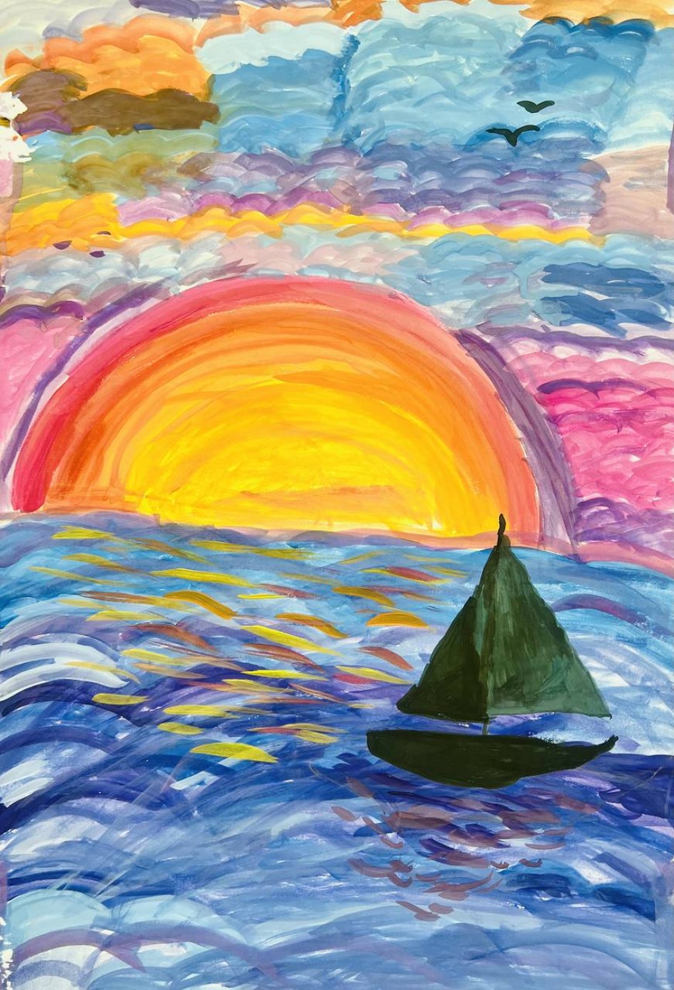 Закат на море