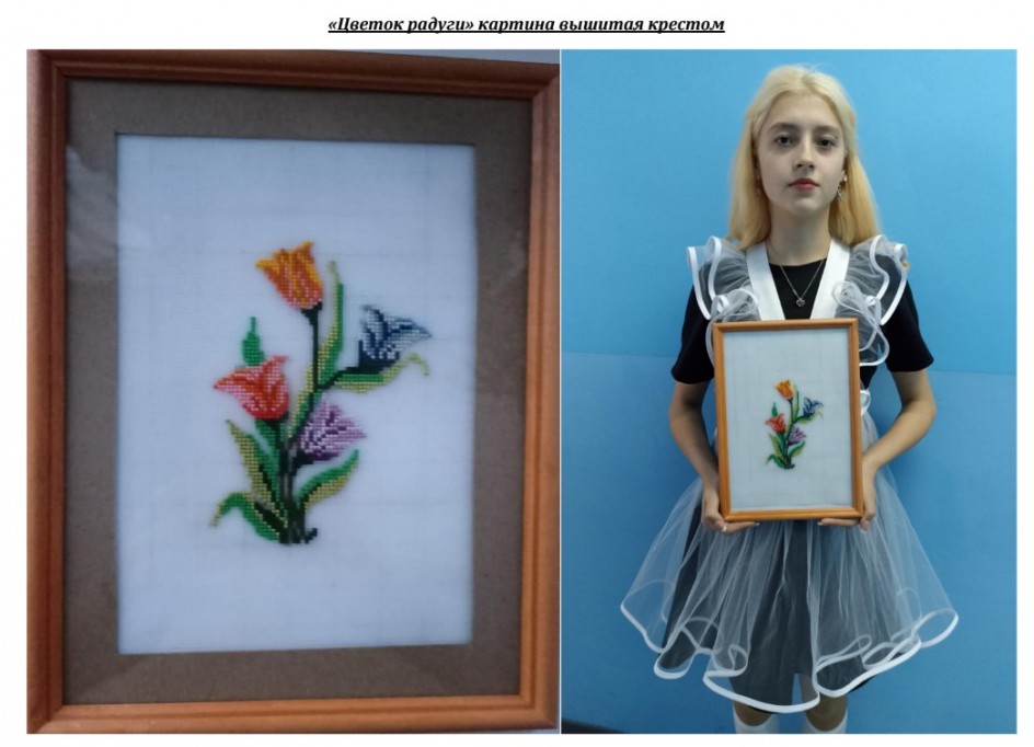 "Цветок радуги" картина вышитая крестом