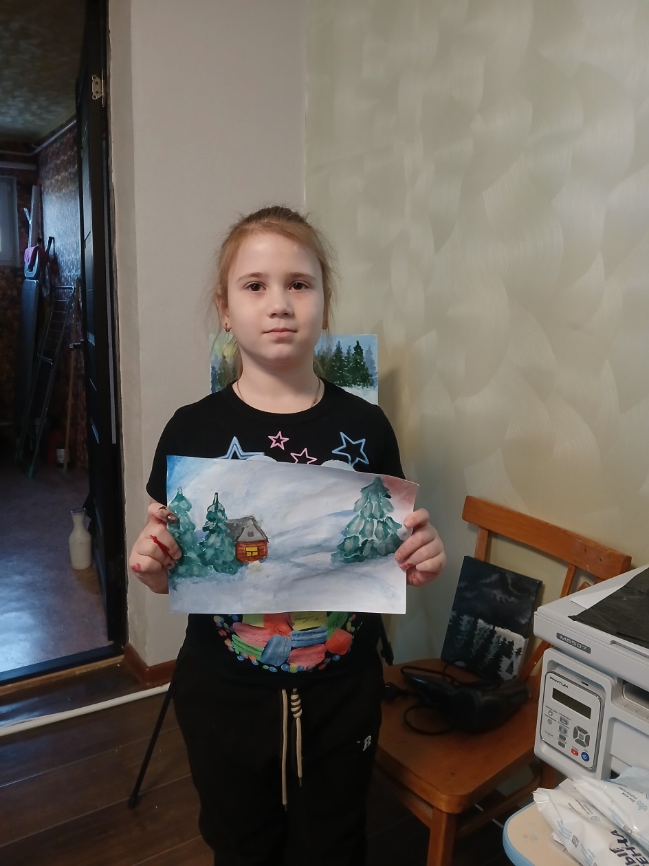 домик в зимнем лесу