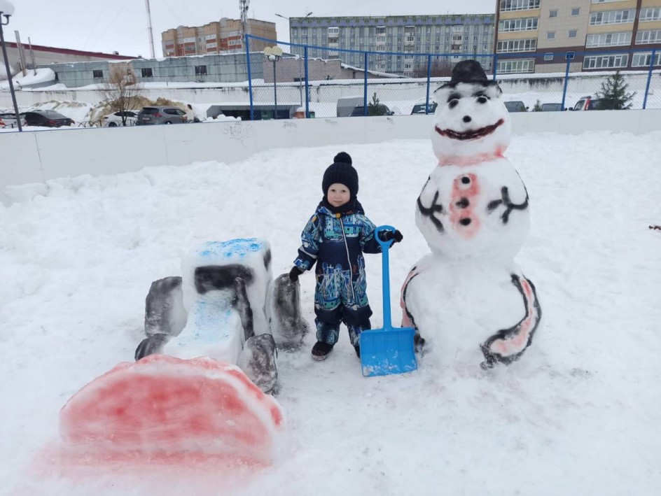 Синий трактор и Снеговик
