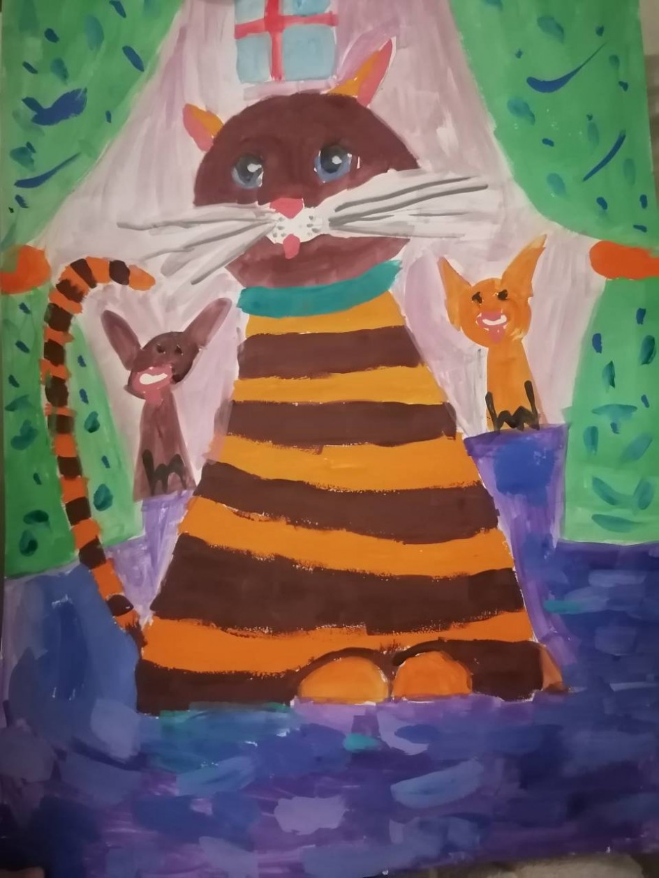 Кошка с котятами