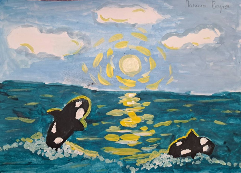 Море и касатки.